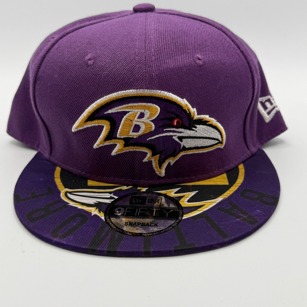 New Era 9FIFTY Snapback Hat Mens OSFM Purple Excellent Baltimore Ravens NFL Cap